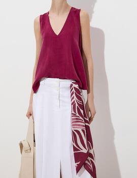 Pañuelo Decenio estampado floral berenjena