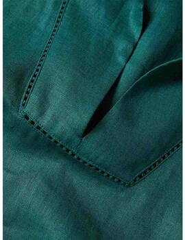 Camisa  Decenio escote pìco lino verde