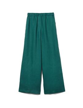 Pantalón Decenio lino pierna ancha verde