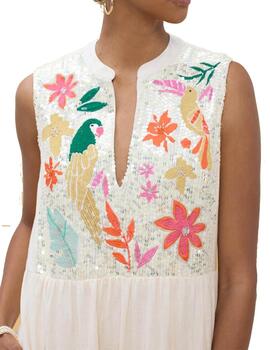 Vestido Lola Casademunt largo volantes loro