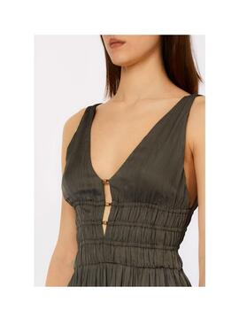 Vestido Liu Jo largo apliques escote verde