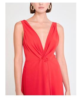 Vestido Lola Casademunt escote pico rojo