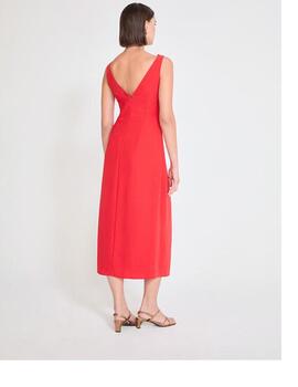 Vestido Lola Casademunt escote pico rojo