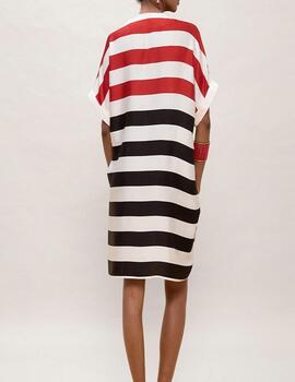 Vestido Lola Casademunt corto rallas tricolor