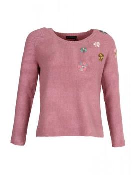 JERSEY ROSA FLORES BORDADAS