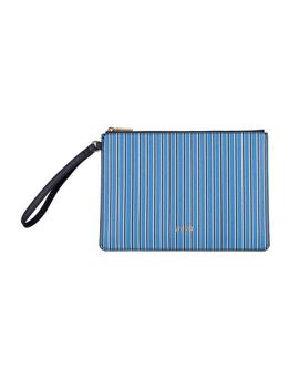 CARTERA DE MANO MANHATTAN LISTAS AZUL