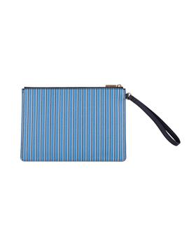 CARTERA DE MANO MANHATTAN LISTAS AZUL