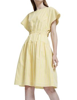 VESTIDO CUADROS VICHY AMARILLO