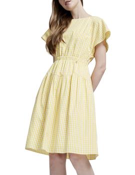 VESTIDO CUADROS VICHY AMARILLO