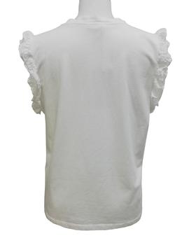 CAMISETA LABIOS CON TELA BORDADA