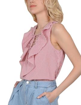 BLUSA LISTAS - VOLANTE EN PICO