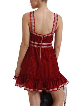 VESTIDO TERCIOPELO DEVORE ROJO M.7694