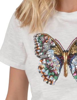 CAMISETA MARIPOSA CON LENTEJUELAS