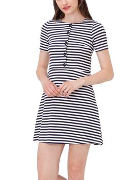 VESTIDO COSETTE LISTAS AZUL