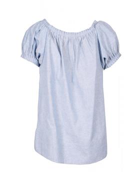 BLUSA FRUNCIDA EN  ESCOTE Y MANGAS