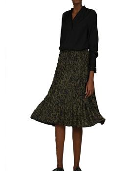 FALDA PLISADA MIDI PRINT VERDE