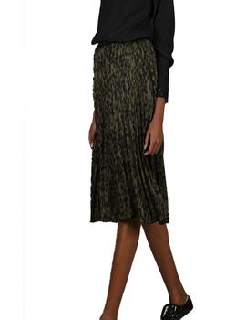 FALDA PLISADA MIDI PRINT VERDE