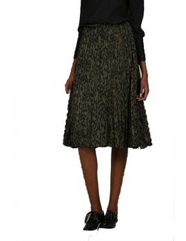 FALDA PLISADA MIDI PRINT VERDE