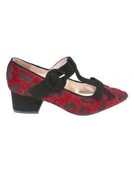 ZAPATO PELO NATURAL PRINT ROJO