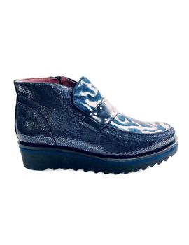 BOTIN PIELSERPE AZUL CON PELO POTRO AZUL