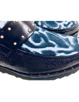 BOTIN PIELSERPE AZUL CON PELO POTRO AZUL