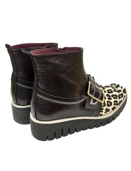 BOTIN VITELO COMBINADO PIEL Y PRINT