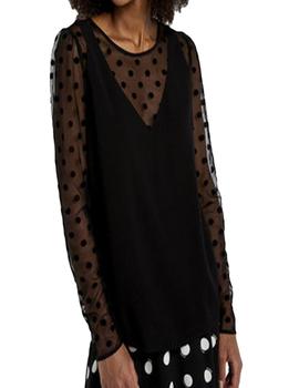 BLUSA NAF NAF PLUMETI NEGRA LHNC8