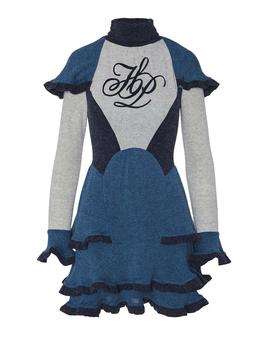 VESTIDO HIGHLY PREPPY PUNTO VOLANTES AZUL