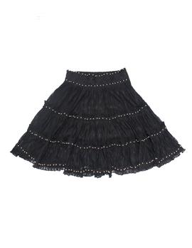 FALDA HIGHLY PREPPY ENCAJE NEGRO