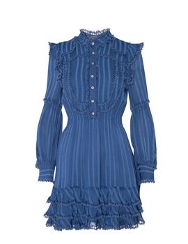 VESTIDO HIGHLY PREPPY PUNTILLA ONDAS AZUL