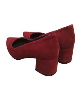 ZAPATO SALON ANTE ROJO