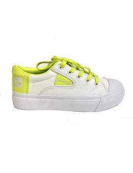 ZAPATILLA DUNLOP DOBLE GOMA BLANCO/LIMÓN