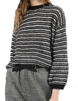 JERSEY  PUNTO A RAYAS CON LUREX DORADO