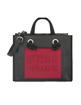 Ciudad Menda collar Folleto BOLSO TOUS AMAYA MET.NEGRO-ROJO