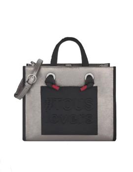 BOLSO TOUS M. AMAYA MET.PLATA-NEGRO