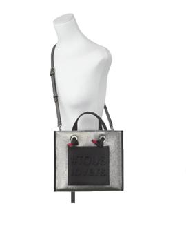 BOLSO TOUS M. AMAYA MET.PLATA-NEGRO