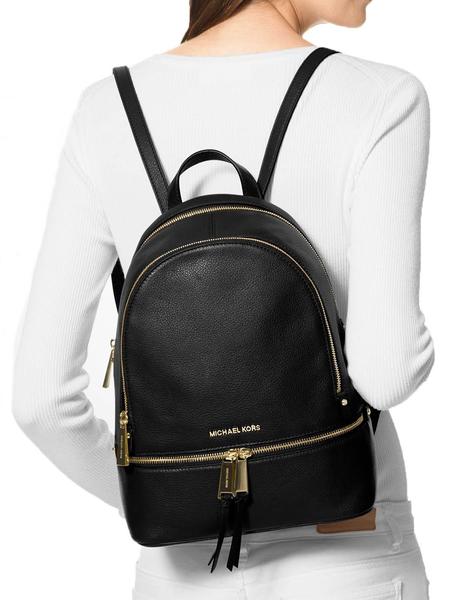 MOCHILA KORS RHEA MEDIANA NEGRA