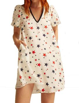 VESTIDO STARS LANA ESTRELLAS CRUDO