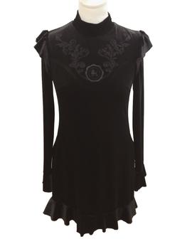 VESTIDO VELVET POODLE NEGRO M.7630