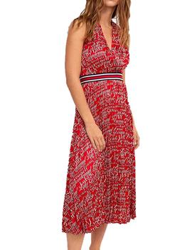 VESTIDO LOLA CASADEMUNT LARGO LETRAS ROJO
