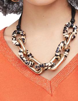 COLLAR LOLA CASADEMUNT ESLABONES ANIMAL PRINT