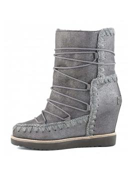 BOTA MOU ESKIMO FRENCH TOE WEDGE SHORT-GRIS METAL