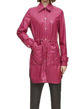 CHAQUETÓN LOLA CASADEMUNT ECOPIEL FUCSIA