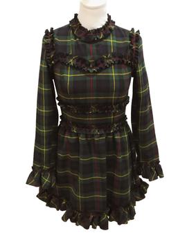 VESTIDO CUADROS M.7649 VERDE