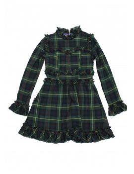 VESTIDO CUADROS M.7649 VERDE