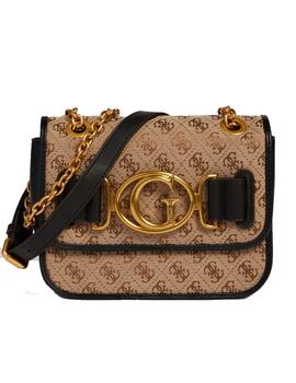 BANDOLERA GUESS AILEEN 4G LOGOTIPO VIVO NEGRO
