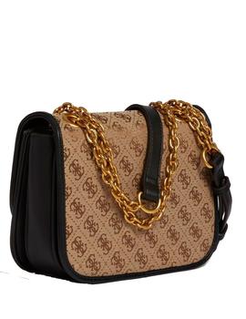 BANDOLERA GUESS AILEEN 4G LOGOTIPO VIVO NEGRO