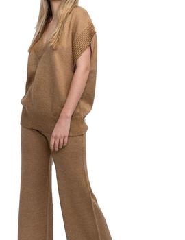 CHALECO EN PUNTO OVERSIZE CAMEL