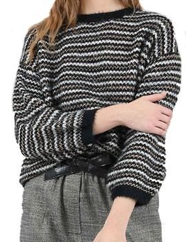 JERSEY  PUNTO A RAYAS CON LUREX DORADO