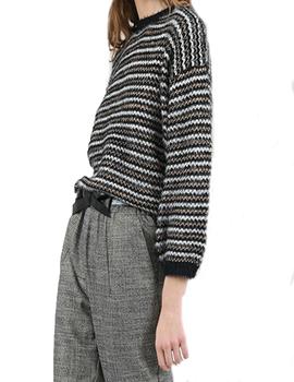 JERSEY  PUNTO A RAYAS CON LUREX DORADO